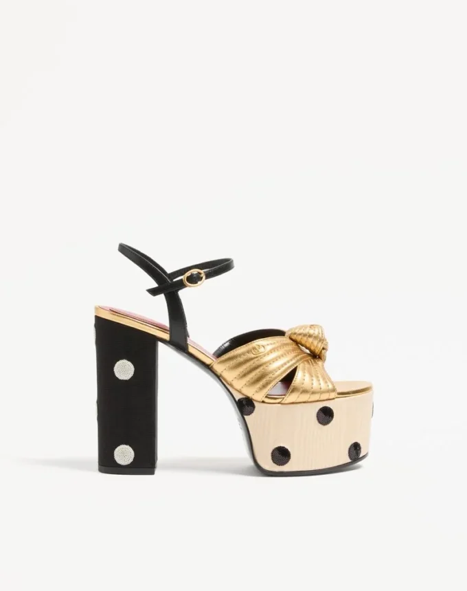 Sandalias de plataforma Crasher con bordado Plus de Pois de 125 mm