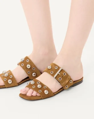 Sandalias deslizantes de piel crust Nellcôte