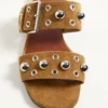 Sandalias deslizantes de piel crust Nellcôte Sandalias deslizantes de piel crust Nellcôte