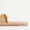 Sandalias deslizantes de piel metalizada con el logotipo VLogo y bordado Cornely