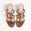 Sandalias deslizantes Rockstud de piel de becerro metalizada con tacón de 60 mm