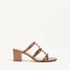 Sandalias deslizantes Rockstud de piel de becerro metalizada con tacón de 60 mm