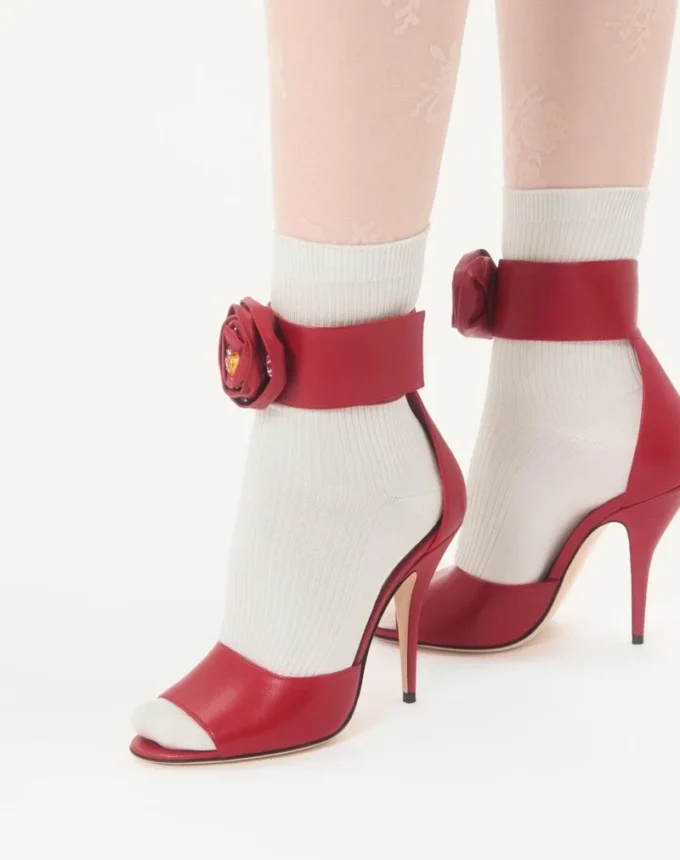 Sandalias Drip Rose de piel de cabrito con cristales de 105 mm Sandalias Drip Rose de piel de cabrito con cristales de 105 mm