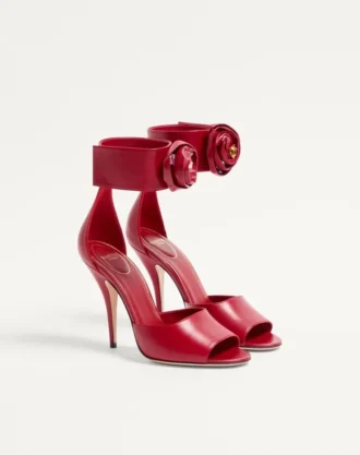 Sandalias Drip Rose de piel de cabrito con cristales de 105 mm