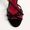 Sandalias Fetishique de terciopelo con hoja de pelo de 105 mm