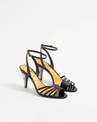 Sandalias Ladycrush de charol con cristales de 85 mm