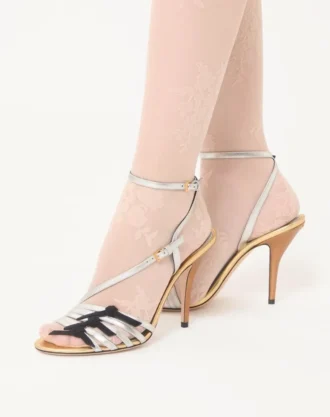 Sandalias Nodine en napa laminada de 100 mm