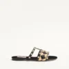 Sandalias Rockstud con bordado de rafia a cuadros Sandalias Rockstud con bordado de rafia a cuadros