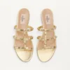 Sandalias Rockstud de napa laminada