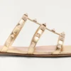 Sandalias Rockstud de napa laminada