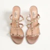 Sandalias Rockstud Slide en napa laminada de 60 mm