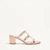Sandalias Rockstud Slide en napa laminada de 60 mm