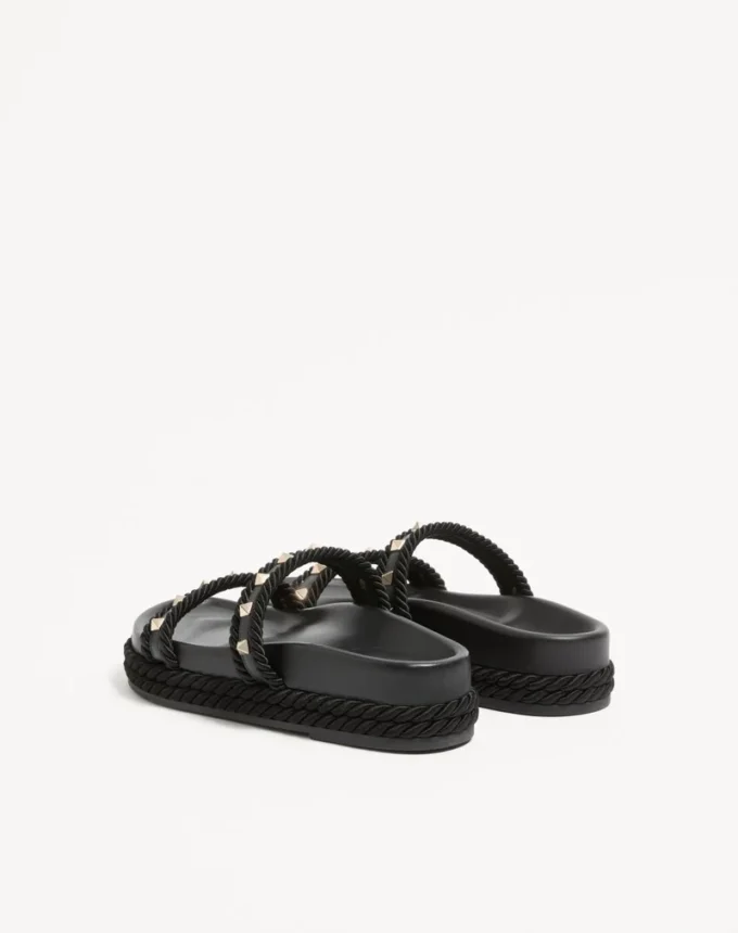 Sandalias Rockstud Slide en piel de becerro 20 mm