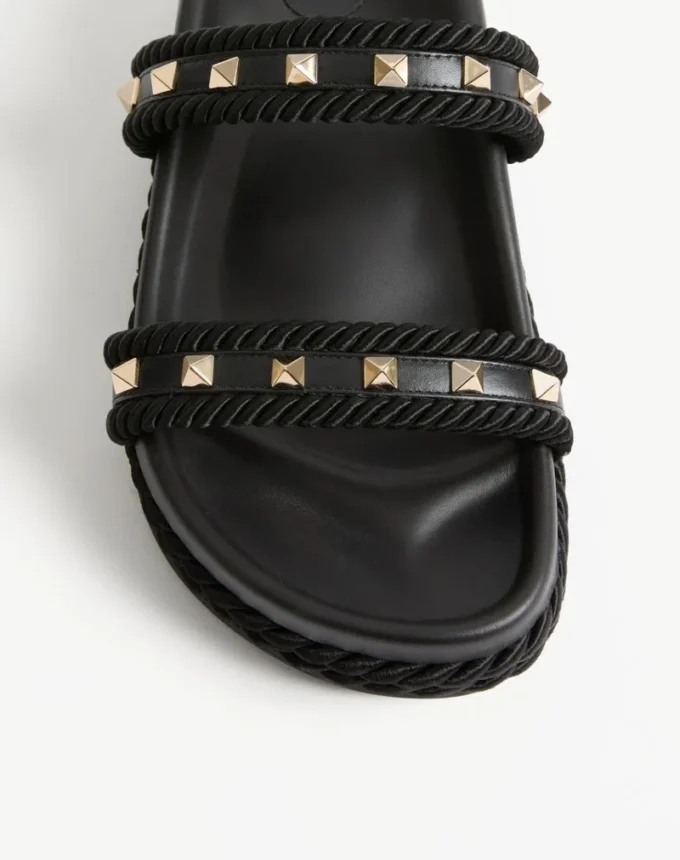 Sandalias Rockstud Slide en piel de becerro 20 mm