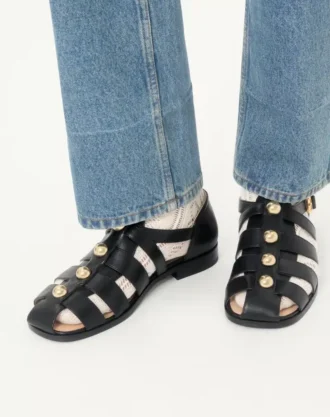 Sandalias Studshield Fisherman de piel de becerro