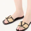 Sandalias Viva Superstar de rafia con bordado de ganchillo