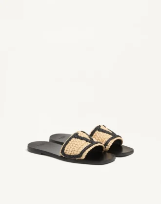 Sandalias Viva Superstar de rafia con bordado de ganchillo