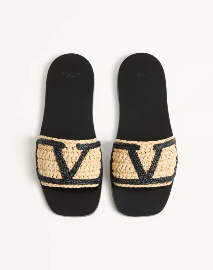 Sandalias Viva Superstar de rafia con bordado de ganchillo