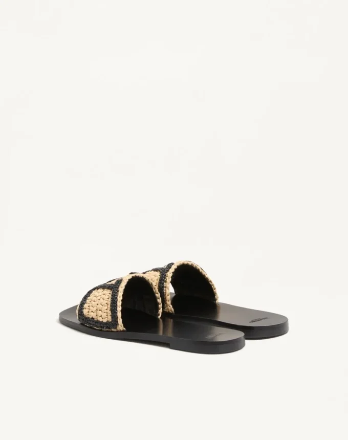Sandalias Viva Superstar de rafia con bordado de ganchillo