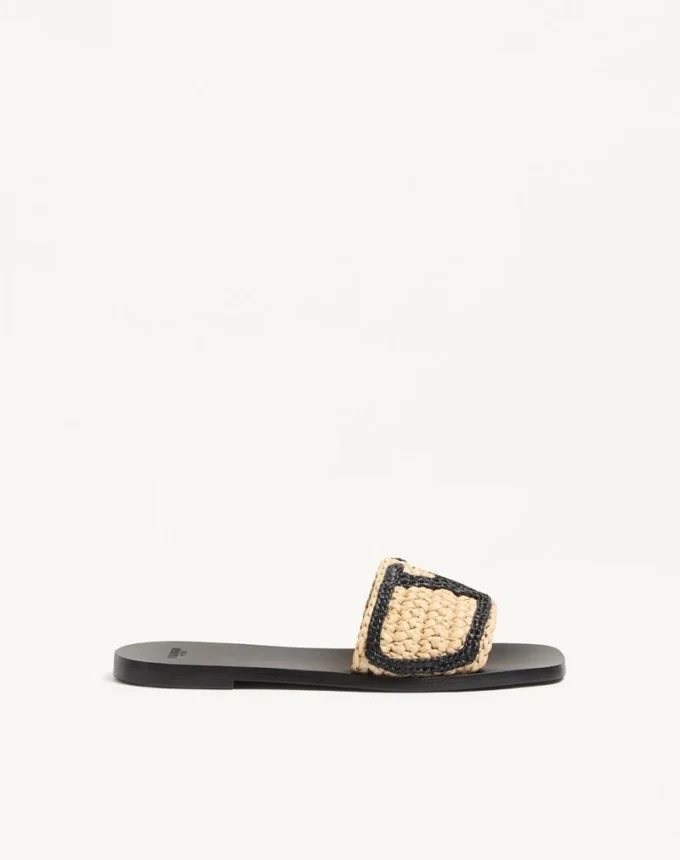 Sandalias Viva Superstar de rafia con bordado de ganchillo