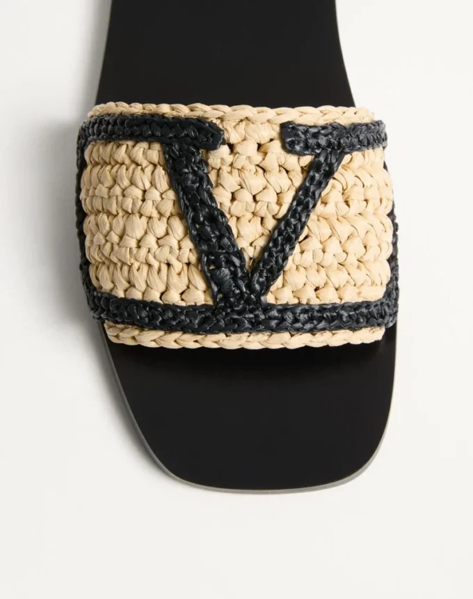 Sandalias Viva Superstar de rafia con bordado de ganchillo