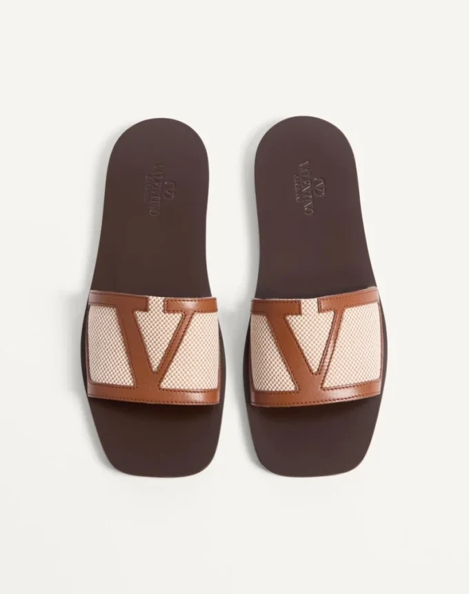 Sandalias Viva Superstar Slide en lona y piel napa Sandalias Viva Superstar Slide en lona y piel napa