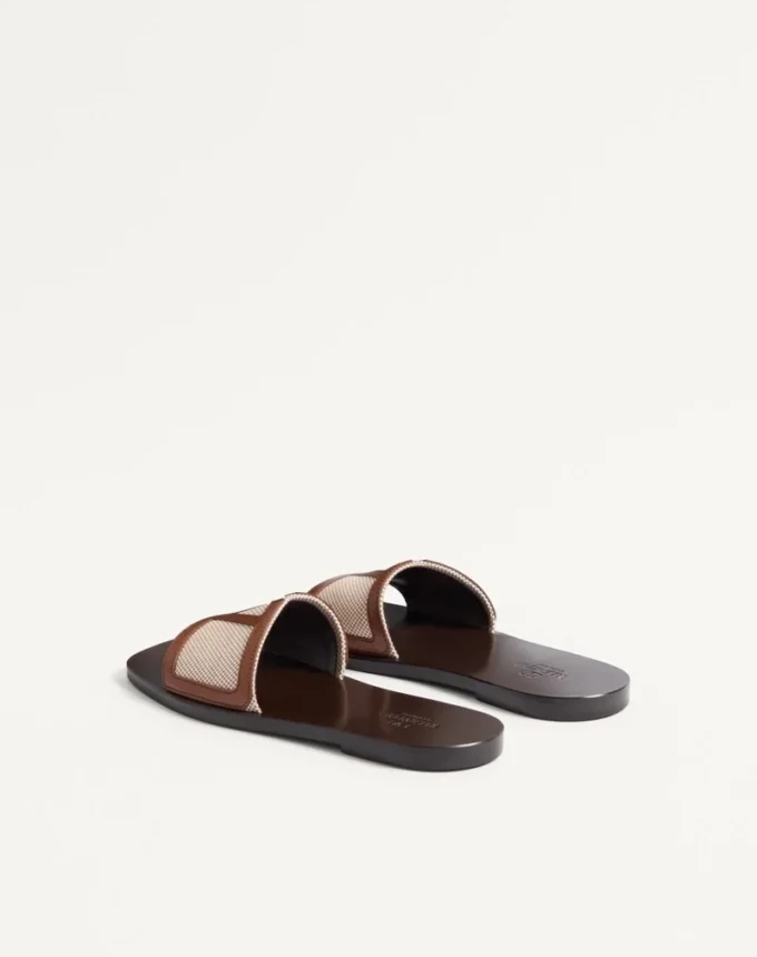 Sandalias Viva Superstar Slide en lona y piel napa Sandalias Viva Superstar Slide en lona y piel napa