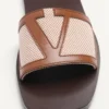 Sandalias Viva Superstar Slide en lona y piel napa Sandalias Viva Superstar Slide en lona y piel napa