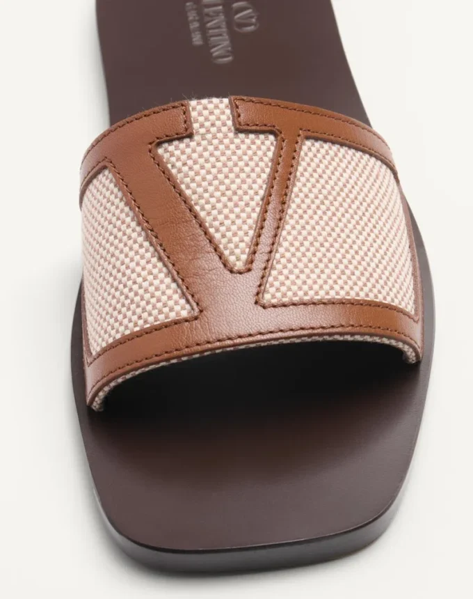Sandalias Viva Superstar Slide en lona y piel napa Sandalias Viva Superstar Slide en lona y piel napa