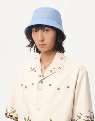 Sombrero de pescador de denim con bordado Chez Valentino Sombrero de pescador de denim con bordado Chez Valentino