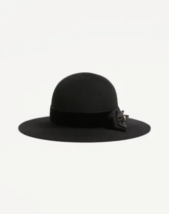 Sombrero Vlogo Signature en tejido Lapin y terciopelo con lazo de tafetán