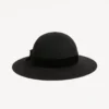 Sombrero Vlogo Signature en tejido Lapin y terciopelo con lazo de tafetán Sombrero Vlogo Signature en tejido Lapin y terciopelo con lazo de tafetán