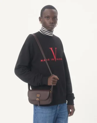 Sudadera de algodón con cuello redondo y estampado «Made In Valentino» de Valentino