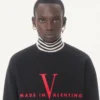 Sudadera de algodón con cuello redondo y estampado «Made In Valentino» de Valentino Sudadera de algodón con cuello redondo y estampado «Made In Valentino» de Valentino