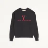 Sudadera de algodón con cuello redondo y estampado «Made In Valentino» de Valentino Sudadera de algodón con cuello redondo y estampado «Made In Valentino» de Valentino