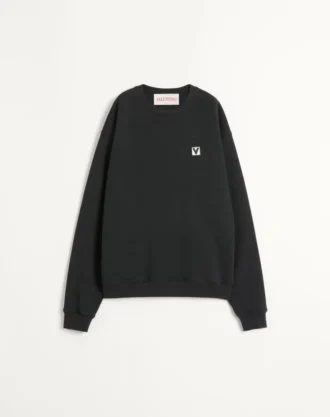 Sudadera de algodón con cuello redondo y parche Chez Valentino Sudadera de algodón con cuello redondo y parche Chez Valentino