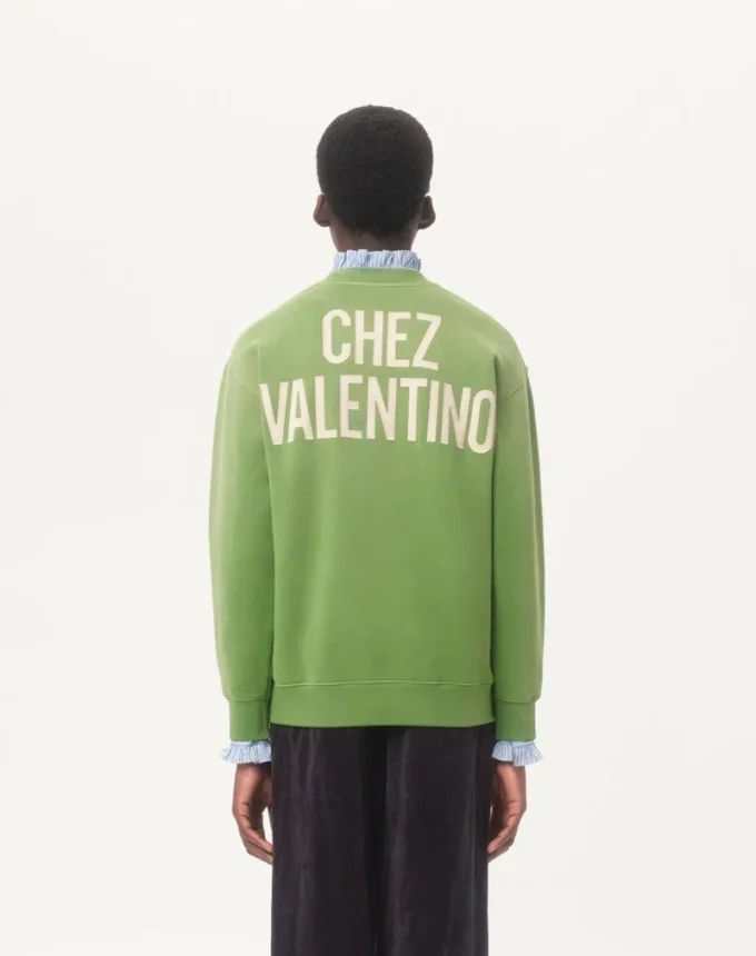 Sudadera de algodón con estampado y bordado Chez Valentino Sudadera de algodón con estampado y bordado Chez Valentino