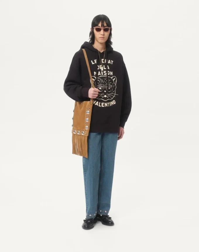 Sudadera de algodón con parche Le Chat De La Maison Sudadera de algodón con parche Le Chat De La Maison