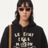 Sudadera de algodón con parche Le Chat De La Maison Sudadera de algodón con parche Le Chat De La Maison