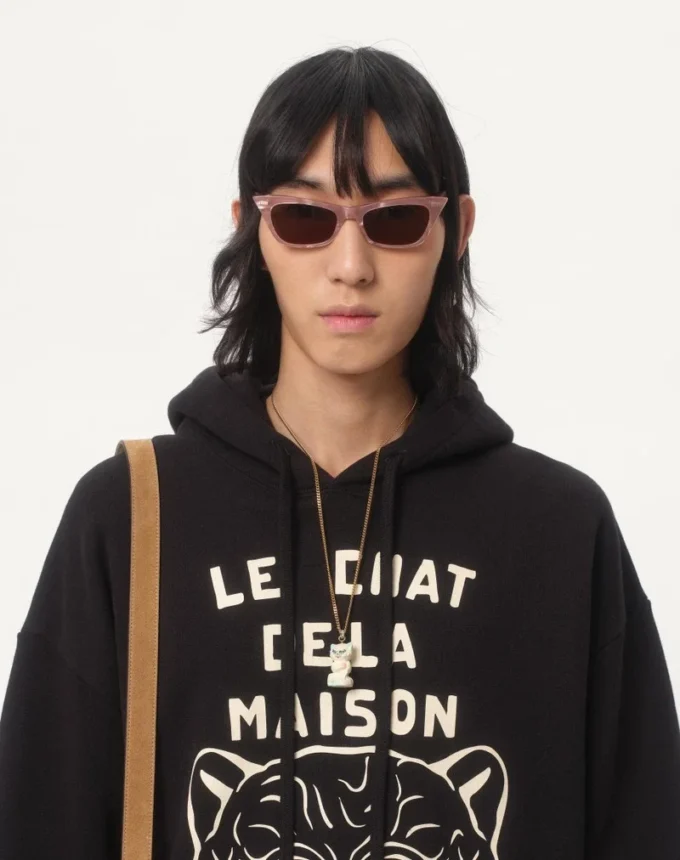 Sudadera de algodón con parche Le Chat De La Maison Sudadera de algodón con parche Le Chat De La Maison