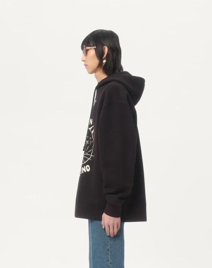 Sudadera de algodón con parche Le Chat De La Maison Sudadera de algodón con parche Le Chat De La Maison