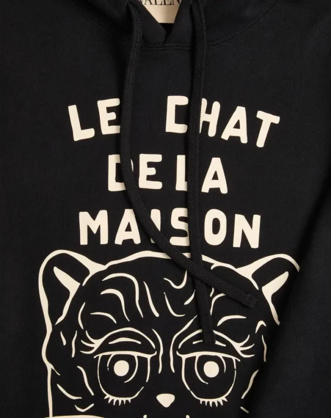 Sudadera de algodón con parche Le Chat De La Maison Sudadera de algodón con parche Le Chat De La Maison