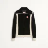 Sudadera de cuello alto de chenilla con cremallera y parche Chez Valentino