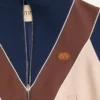 Sudadera de nailon con cremallera y parche con el logotipo V Sudadera de nailon con cremallera y parche con el logotipo V