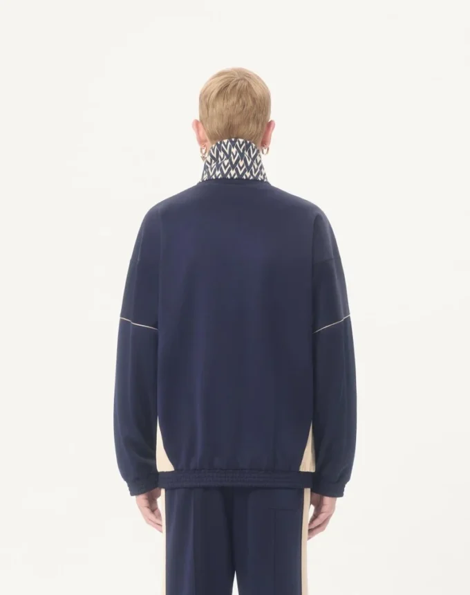 Sudadera Valentino de acetato con cremallera y estampado «Toute La V» incrustado Sudadera Valentino de acetato con cremallera y estampado «Toute La V» incrustado