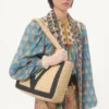 Top de algodón y lurex con estampado bordado Petales D’Amour Top de algodón y lurex con estampado bordado Petales D’Amour