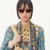 Top de algodón y lurex con estampado bordado Petales D’Amour Top de algodón y lurex con estampado bordado Petales D’Amour