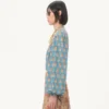 Top de algodón y lurex con estampado bordado Petales D’Amour Top de algodón y lurex con estampado bordado Petales D’Amour