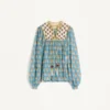 Top de algodón y lurex con estampado bordado Petales D’Amour Top de algodón y lurex con estampado bordado Petales D’Amour