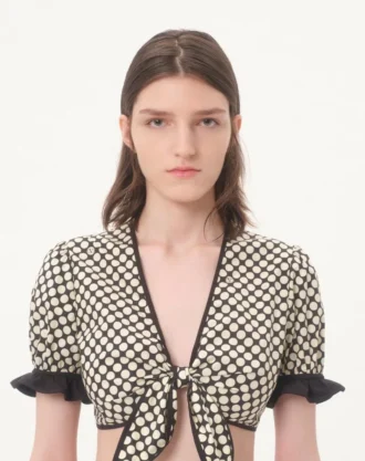 Top de popelín con estampado Plus De Pois Top de popelín con estampado Plus De Pois